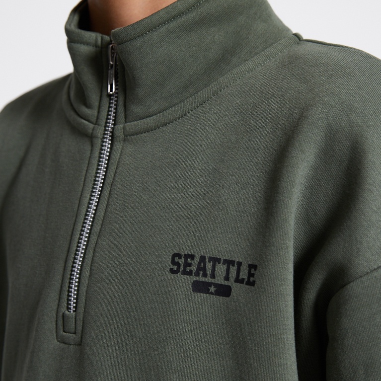 Half-zip sweatshirt "Clarkson" Green 2